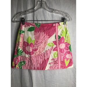 LILLY PULITZER Girl 12 Skort White Label Pink Flowers